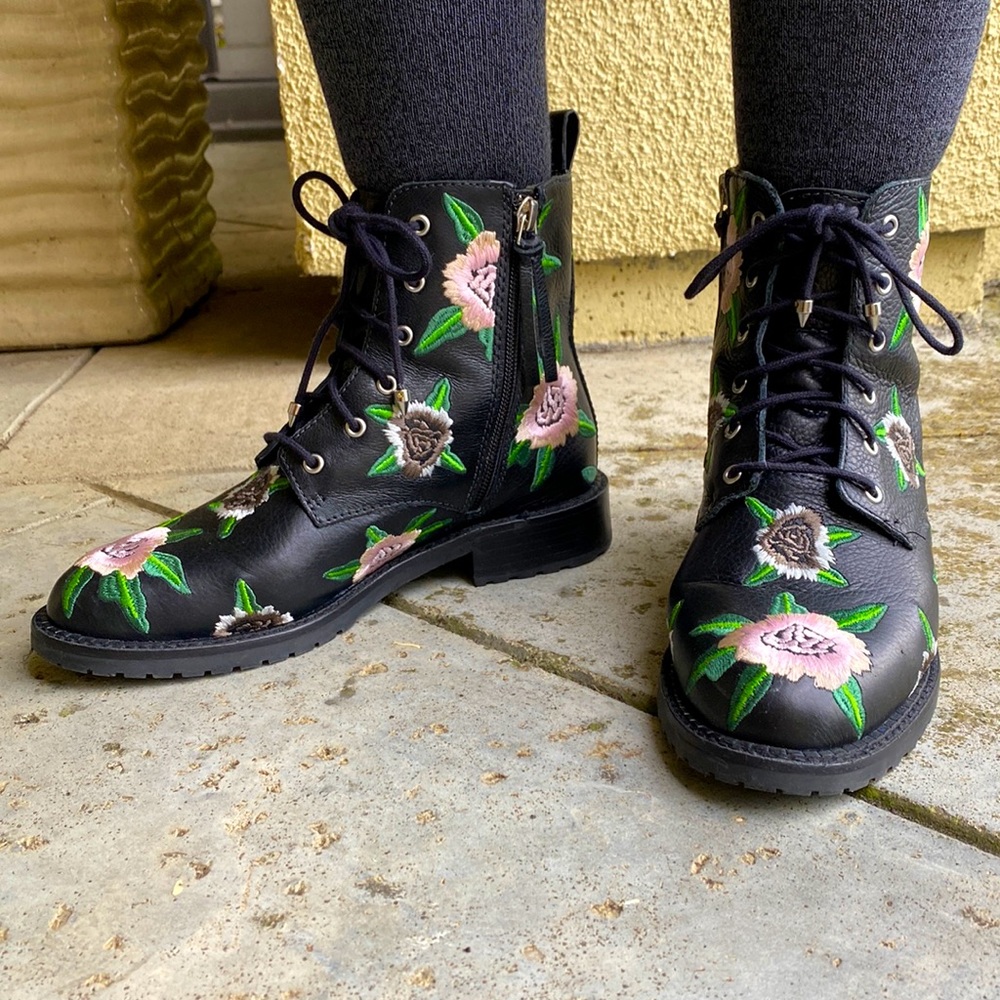 Rebecca Minkoff Gerry Embroidered Combat Boots